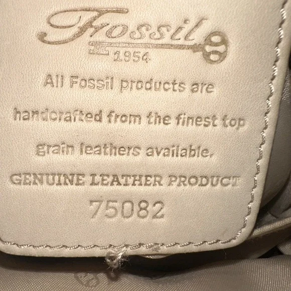 90's Y2K‎ Fossil Cream Pebbled Leather Crossbody Purse Bag | 75082 - Picture 9 of 10